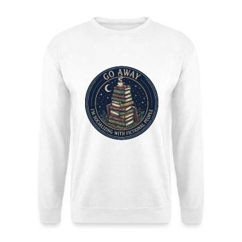 Sozialisierung mit fiktiven Personen Buchliebhaber Top - Unisex Pullover - Weiß - Vorne - Alina (178cm) & Michal (187cm)