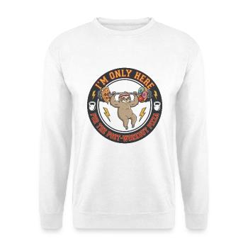 Lustiger Faulheit nach dem Training Pizza Gym Fitness-Top - Unisex Pullover - Weiß - Vorne - Alina (178cm) & Michal (187cm)