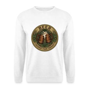 Vintage-Brauereibier günstiger als Therapy Top - Unisex Pullover - Weiß - Vorne - Alina (178cm) & Michal (187cm)