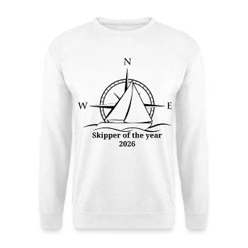 Skipper of the year 2026 - Unisex Pullover - Weiß - Vorne - Alina (178cm) & Michal (187cm)