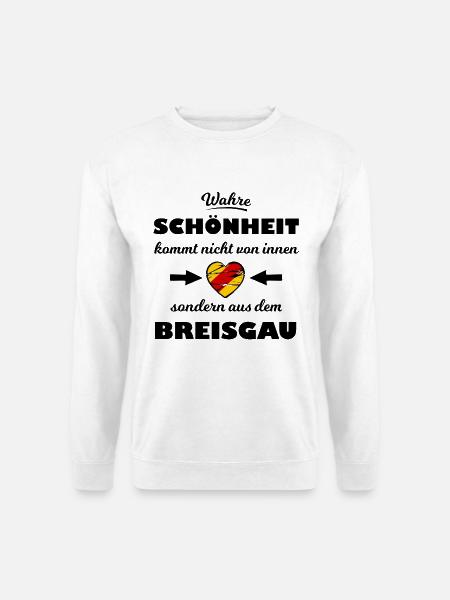 Zerkratzt Streifenherz Breisgau - Unisex Pullover - Weiß