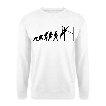 Stabhochspung Evolution Stabhochspringer Athlet - Unisex Pullover - Weiß - Vorne - Alina (178cm) & Michal (187cm)