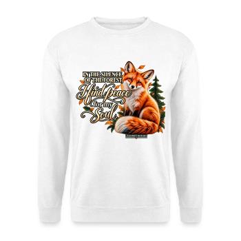 In the Silence of the Forest – Frieden für die See - Unisex Pullover - Weiß - Vorne - Alina (178cm) & Michal (187cm)