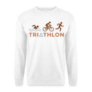Triathlon Logo - Unisex Pullover - Weiß - Vorne - Alina (178cm) & Michal (187cm)