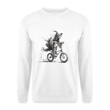 SKull biker - Unisex Pullover - Weiß - Vorne - Alina (178cm) & Michal (187cm)