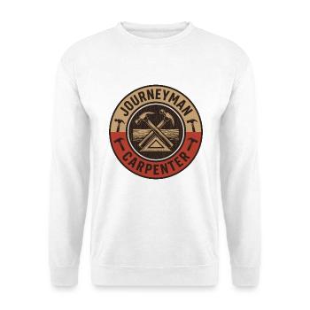 Vintage Journeyman Carpenter Rahmenrahmen-Quadrat-Patch - Unisex Pullover - Weiß - Vorne - Alina (178cm) & Michal (187cm)