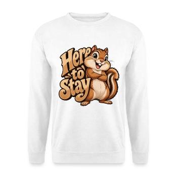 Streifenhörnchen - Unisex Pullover - Weiß - Vorne - Alina (178cm) & Michal (187cm)