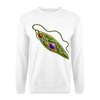 Euglena – Farbenfrohes Geißeltierchen Biologie - Unisex Pullover - Weiß - Vorne - Alina (178cm) & Michal (187cm)