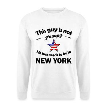Americana Stern Flaggenstern New York - Unisex Pullover - Weiß - Vorne - Alina (178cm) & Michal (187cm)