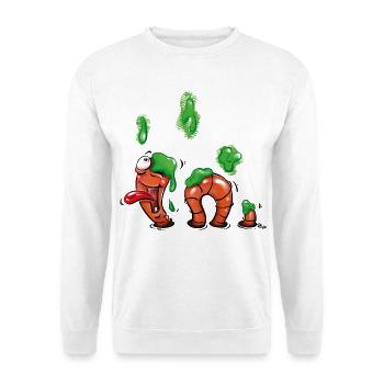 Wurm im Glück - Unisex Pullover - Weiß - Vorne - Alina (178cm) & Michal (187cm)