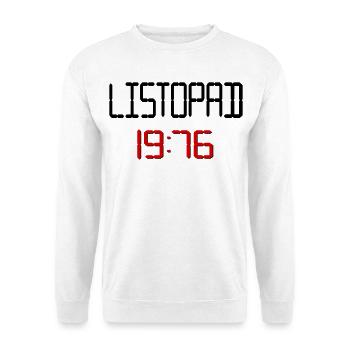 November 1976 Polnisch - Unisex Pullover - Weiß - Vorne - Alina (178cm) & Michal (187cm)