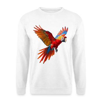 Papagei-Ara - Unisex Pullover - Weiß - Vorne - Alina (178cm) & Michal (187cm)