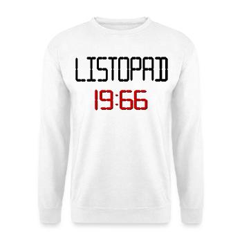 Geburtstag: November 1966 Polnisch - Unisex Pullover - Weiß - Vorne - Alina (178cm) & Michal (187cm)