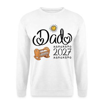 Dad 2027 - Papa 2027 - Unisex Pullover - Weiß - Vorne - Alina (178cm) & Michal (187cm)
