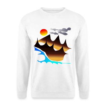 nueva_obra12 - Unisex Pullover - Weiß - Vorne - Alina (178cm) & Michal (187cm)