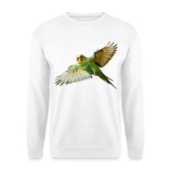 Wellensittich Kanarienvogel - Unisex Pullover - Weiß - Vorne - Alina (178cm) & Michal (187cm)