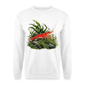 Zwerggarnele - Unisex Pullover - Weiß - Vorne - Alina (178cm) & Michal (187cm)