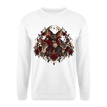 Vampirfledermäuse Halloween Gruppenkostüm - Unisex Pullover - Weiß - Vorne - Alina (178cm) & Michal (187cm)