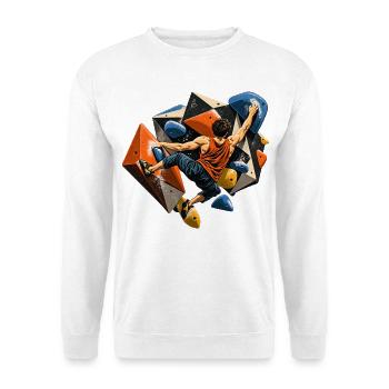 Bouldern - Unisex Pullover - Weiß - Vorne - Alina (178cm) & Michal (187cm)