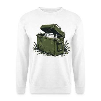 Geocaching Cachebox - Unisex Pullover - Weiß - Vorne - Alina (178cm) & Michal (187cm)
