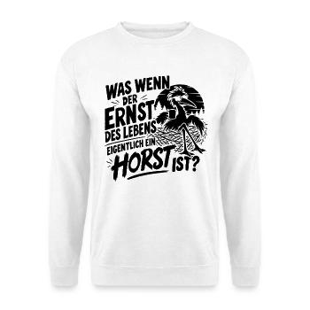 Ernst des Lebens Horst Parodie - Unisex Pullover - Weiß - Vorne - Alina (178cm) & Michal (187cm)