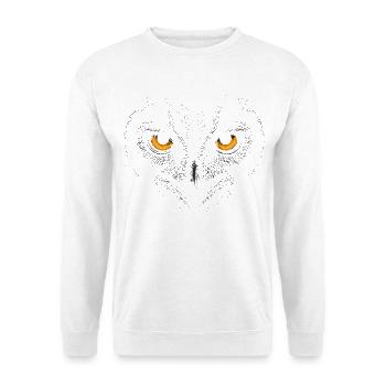 Dark Owl Face - Unisex Pullover - Weiß - Vorne - Alina (178cm) & Michal (187cm)
