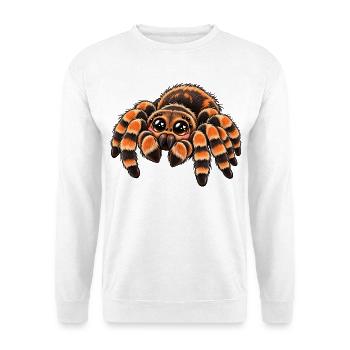 Vogelspinne im Kawaii-Stil - Unisex Pullover - Weiß - Vorne - Alina (178cm) & Michal (187cm)