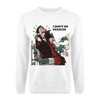 Vampire machen keine Nadeln - Unisex Pullover - Weiß - Vorne - Alina (178cm) & Michal (187cm)
