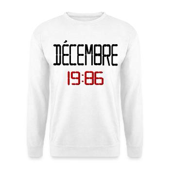 Dezember 1986 Jubiläum - Unisex Pullover - Weiß - Vorne - Alina (178cm) & Michal (187cm)