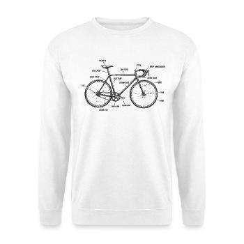 Anatomie der Fahrradteile, Geschenk für Radfahrer - Unisex Pullover - Weiß - Vorne - Alina (178cm) & Michal (187cm)