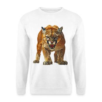 Panther - Unisex Pullover - Weiß - Vorne - Alina (178cm) & Michal (187cm)