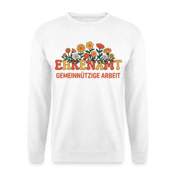 Ehrenamt Blumen Gemeinnützige Arbeit - Unisex Pullover - Weiß - Vorne - Alina (178cm) & Michal (187cm)