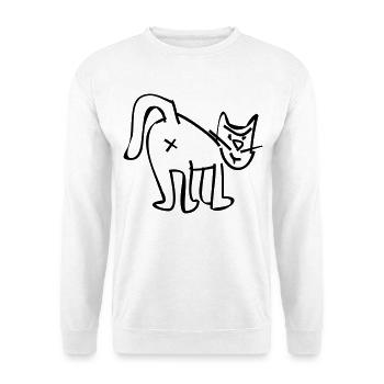 Katze - Unisex Pullover - Weiß - Vorne