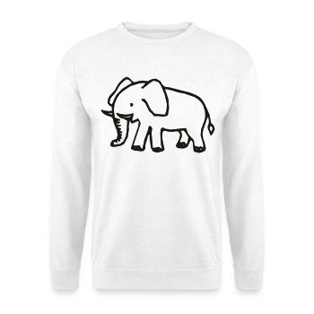 Elefant - Unisex sweater - hvid - Foran