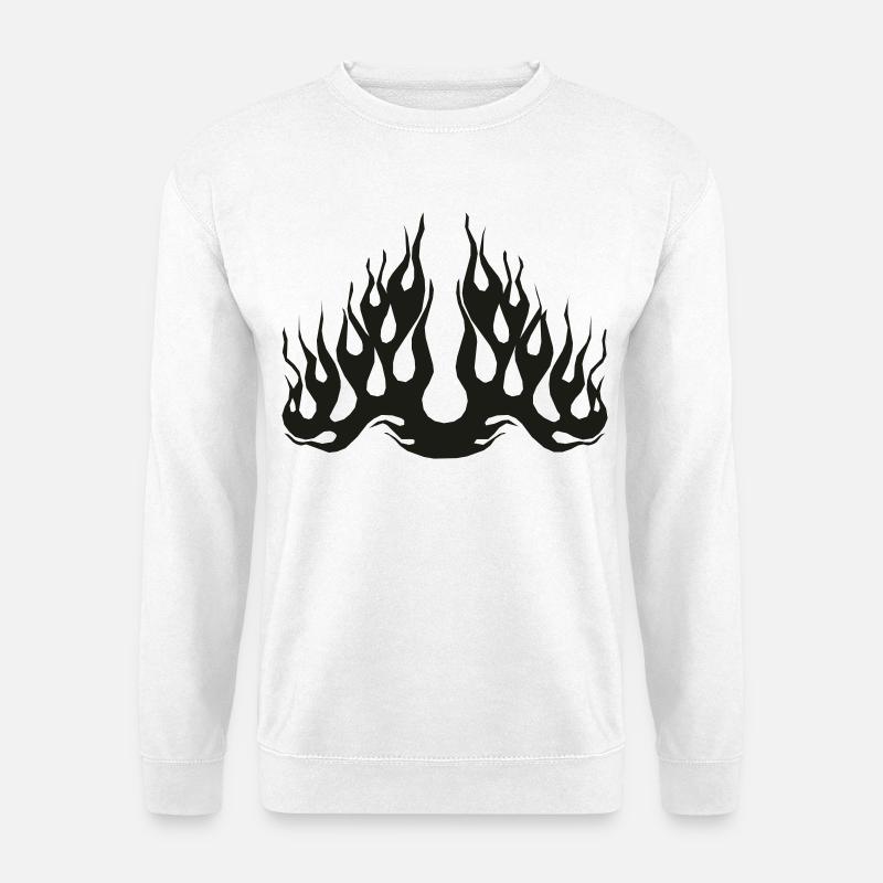 Flammen Tribal Style - Unisex Pullover - Weiß