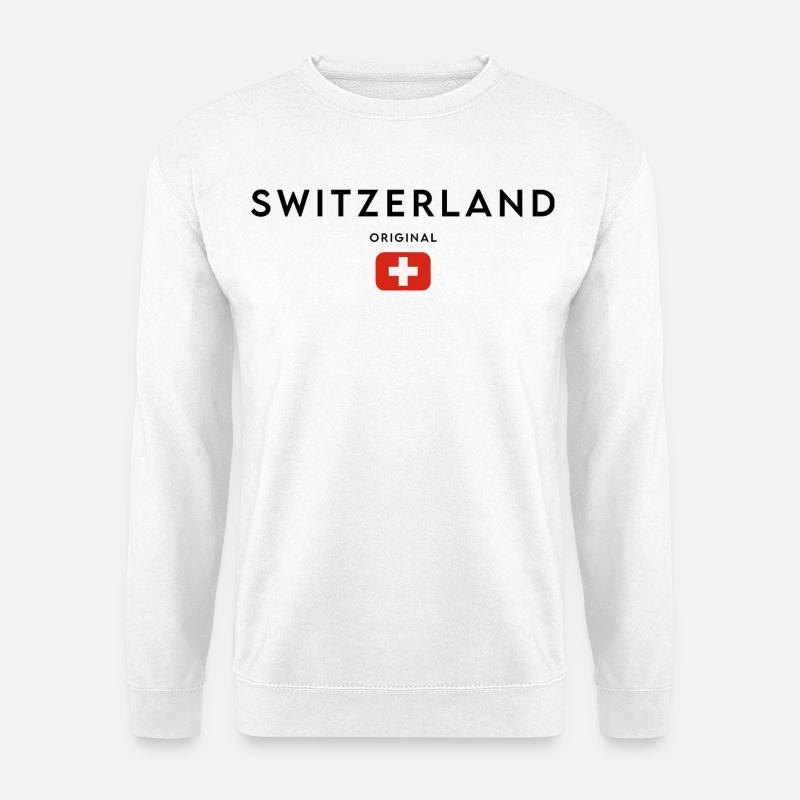 Schweizer Flagge, made in Switzerland - Unisex Pullover - Weiß