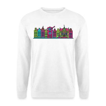 Gdansk City Skyline Neptune Fountain Art - Unisex Sweatshirt - white - Front