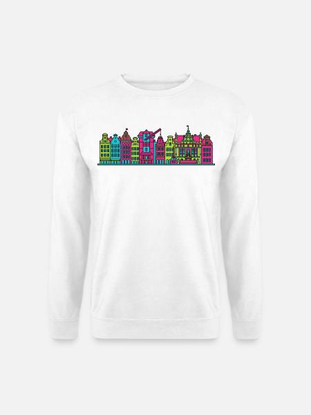 Gdaziger Stadtschirm Neptun-Brunnen-Kunst - Unisex Pullover - Weiß