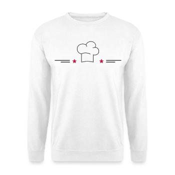Toque de chef avec étoiles - Sweat-shirt Unisexe - blanc - Devant