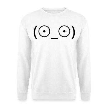 Emote de choc (☉_☉) Kaomoji aux grands yeux - Sweat-shirt Unisexe - blanc - Devant