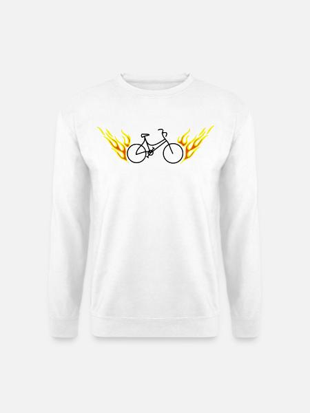 Fahrrad mit Flammen - Unisex Pullover - Weiß