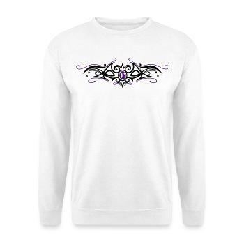 Tribal Tattoo Ornament avec gemme - Sweat-shirt Unisexe - blanc - Devant