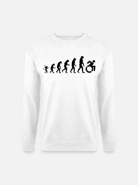 Evolution des Rollstuhls, der Rolle, des Humors * - Unisex Pullover - Weiß
