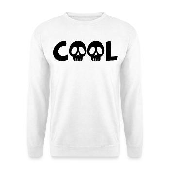 Totenkopf und cool (schwarz) - Unisex Pullover - Weiß - Vorne