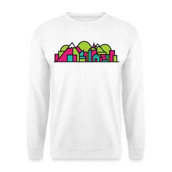 Dornbirn City Skyline Red House Moderne Linienkunst - Unisex Pullover - Weiß - Vorne