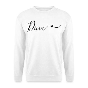 Prénom Dina Prénom décoratif - Sweat-shirt Unisexe - blanc - Devant