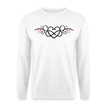 Heart with infinity symbol, Tribal & tattoo style - Unisex Sweatshirt - white - Front