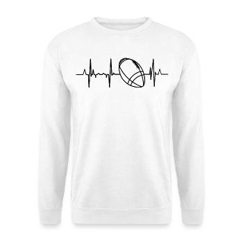 American Football Pulsschlag - Unisex Pullover - Weiß - Vorne