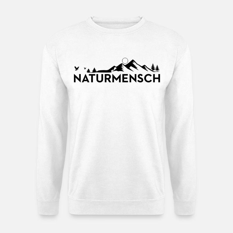 Naturmensch Berge Wald Wandern - Unisex Pullover - Weiß