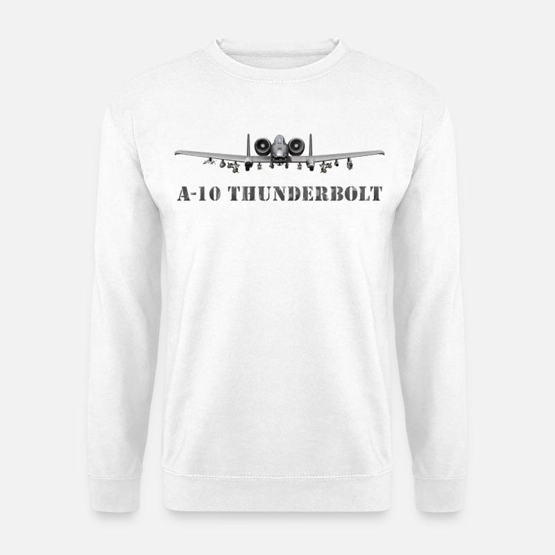A-10 Thunderbolt Kampfflugzeug Design - Unisex Pullover - Weiß